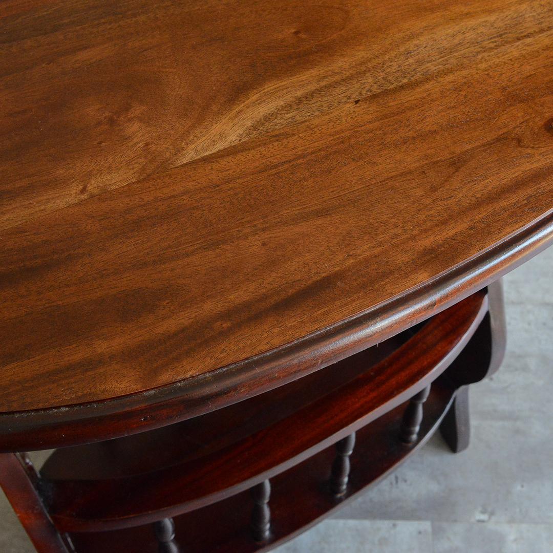 クラシック サイドテーブル オーバル マガジンラック ワインテーブル 雑誌収納