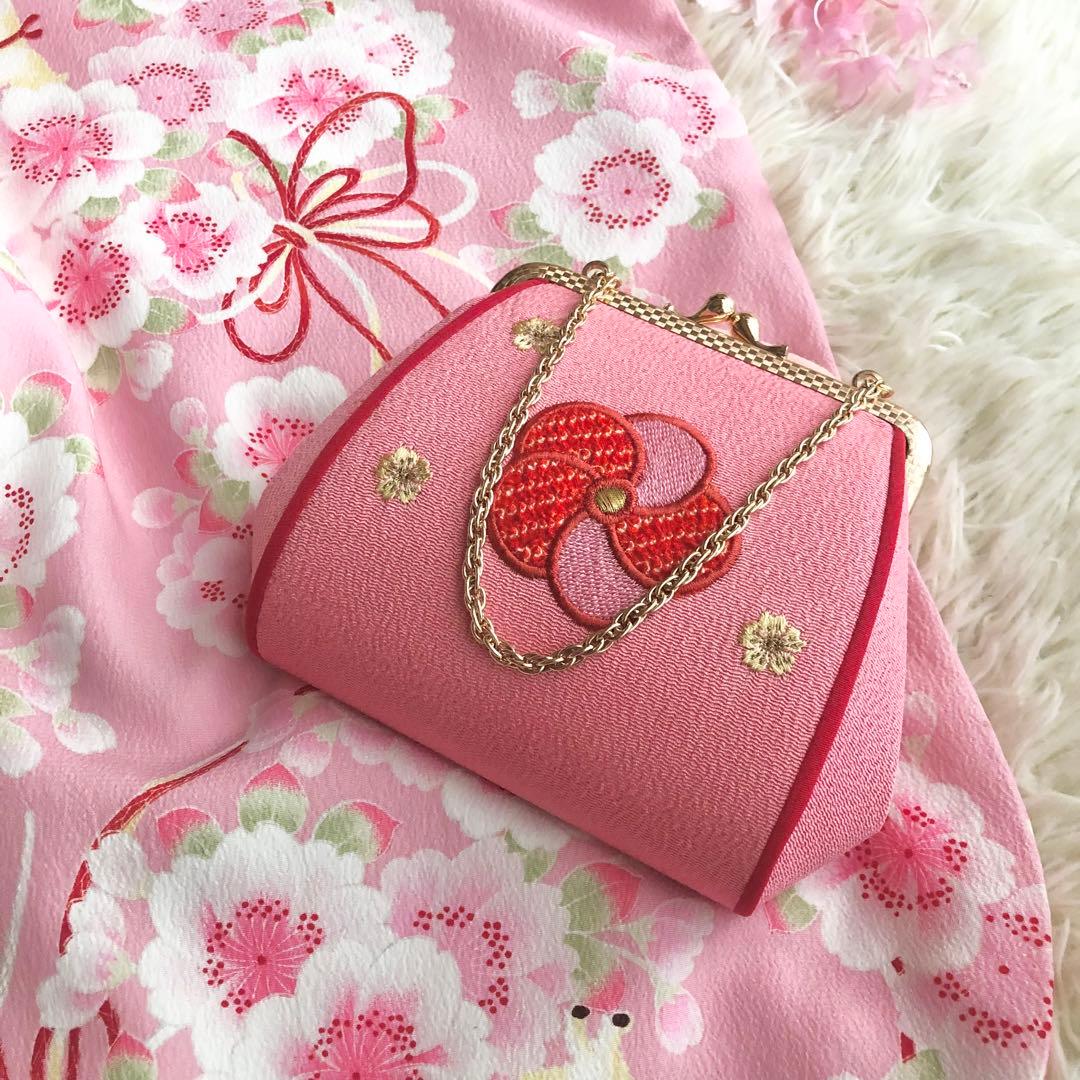 七五三　7歳　ポンポネット日本製生地着物　他13点セット　ピンク好き女の子