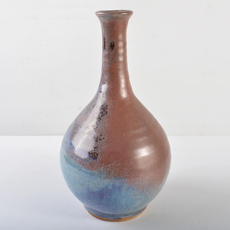 中国　海鼠釉　窯変　長顎瓶　N　R5927B