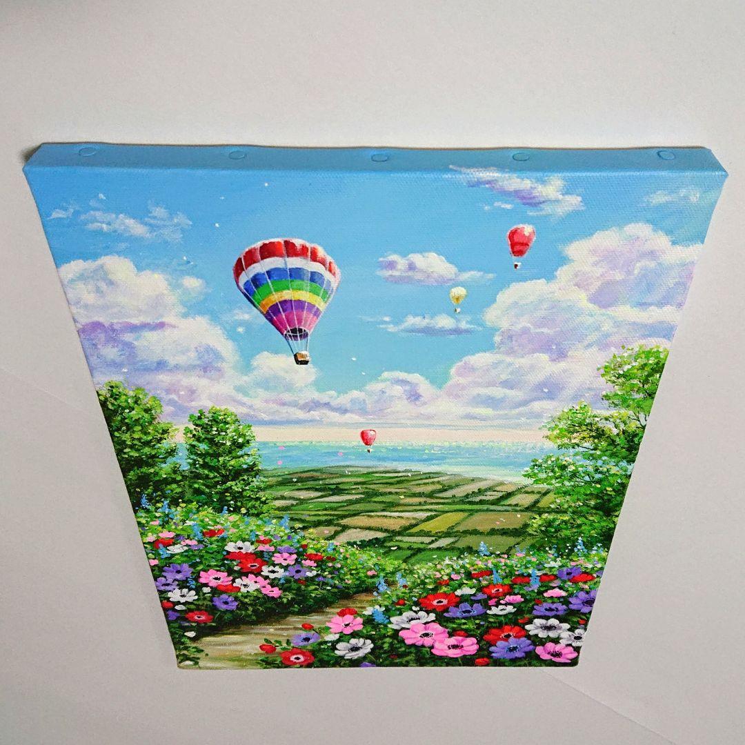 【アネモネの丘】アクリル画 F4 風景画 絵画