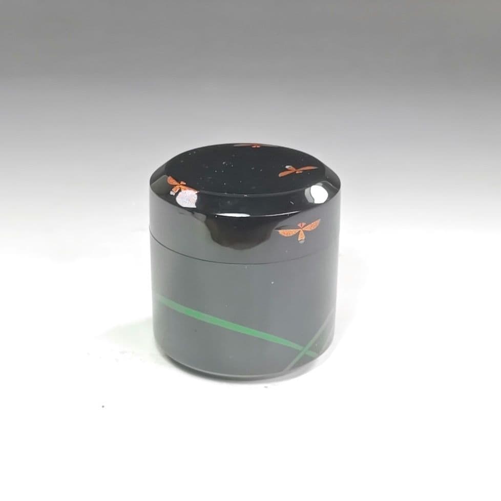 ウ206 棗『中村宗悦』『即中斎好　早苗蛍蒔絵　雪吹茶器　共箱』茶道具　漆塗