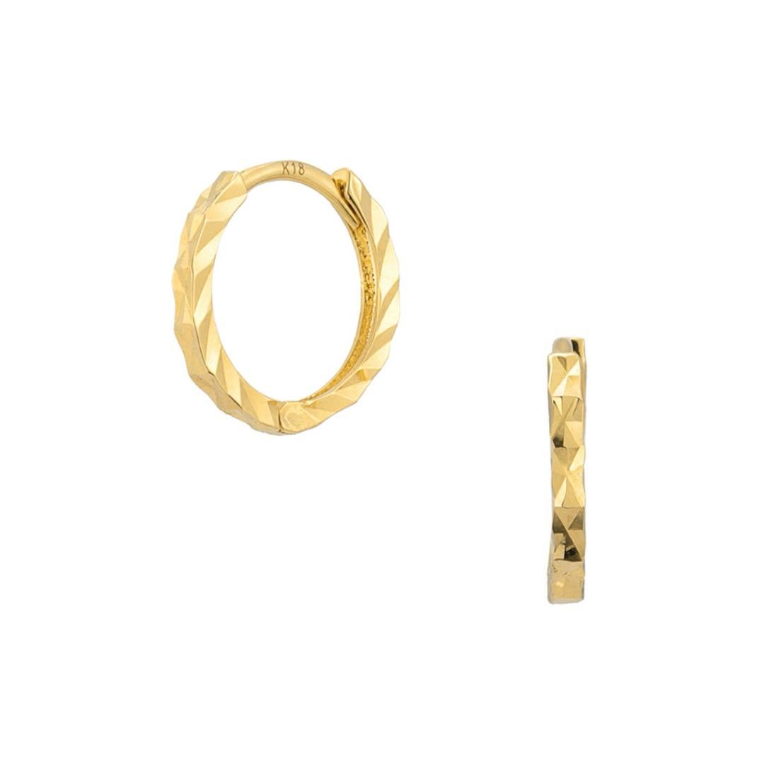 新品 K18 フープ ゴールド 18金ピアス 刻印あり 上質日本製ペア