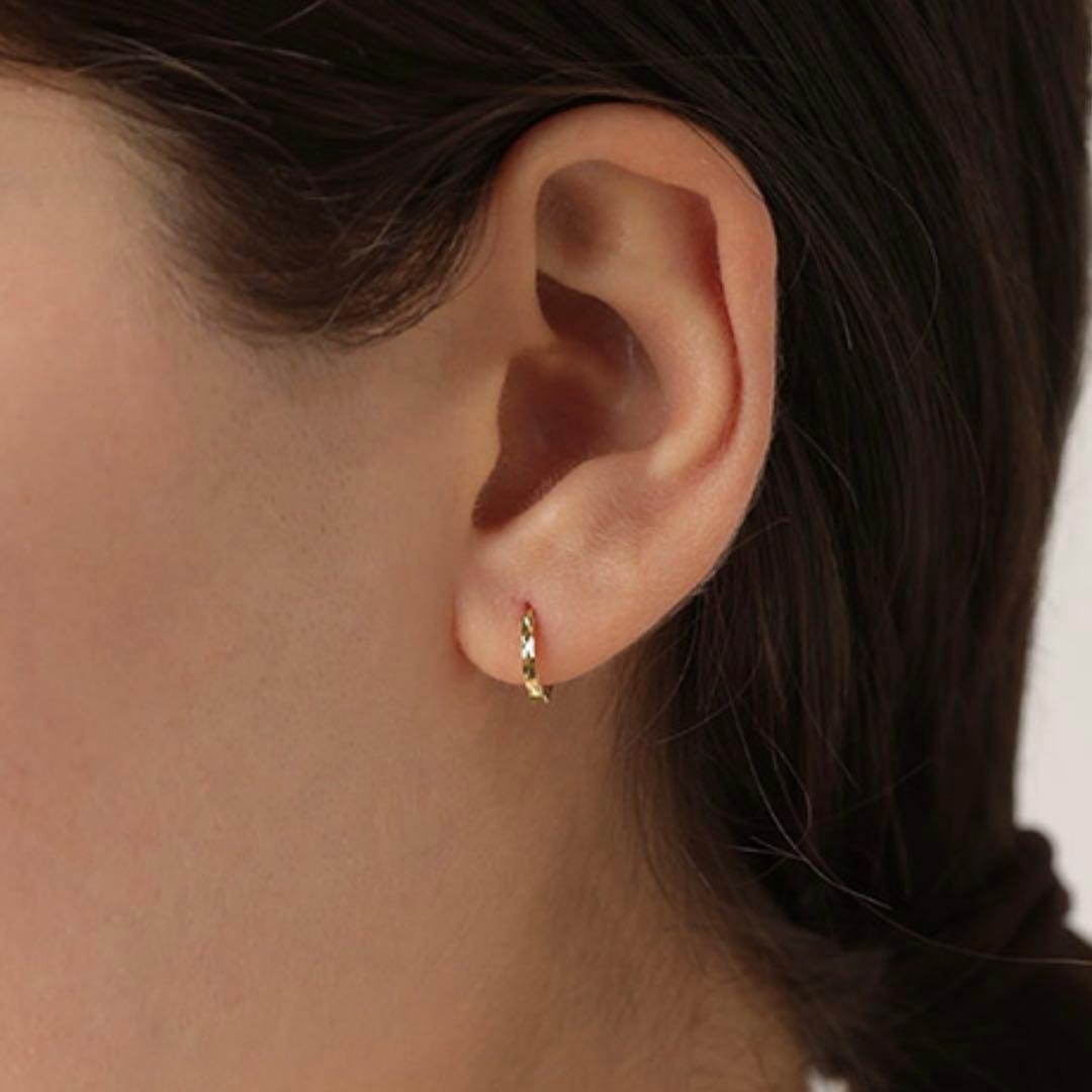 新品 K18 フープ ゴールド 18金ピアス 刻印あり 上質日本製ペア