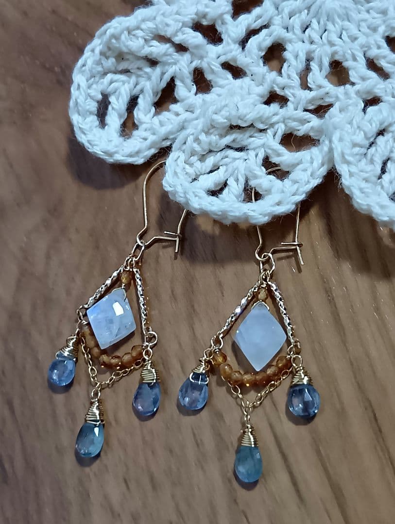 515/14kgfタンザナイト・ヘソナイト・ブルームーンストーンのチャーム