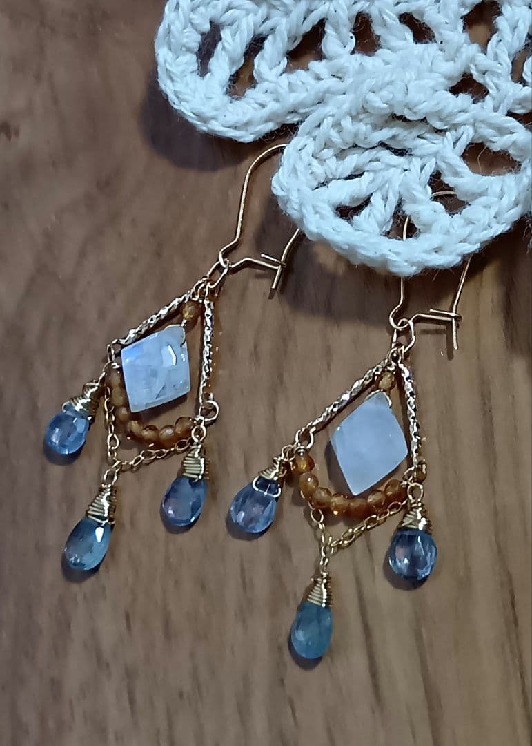 515/14kgfタンザナイト・ヘソナイト・ブルームーンストーンのチャーム