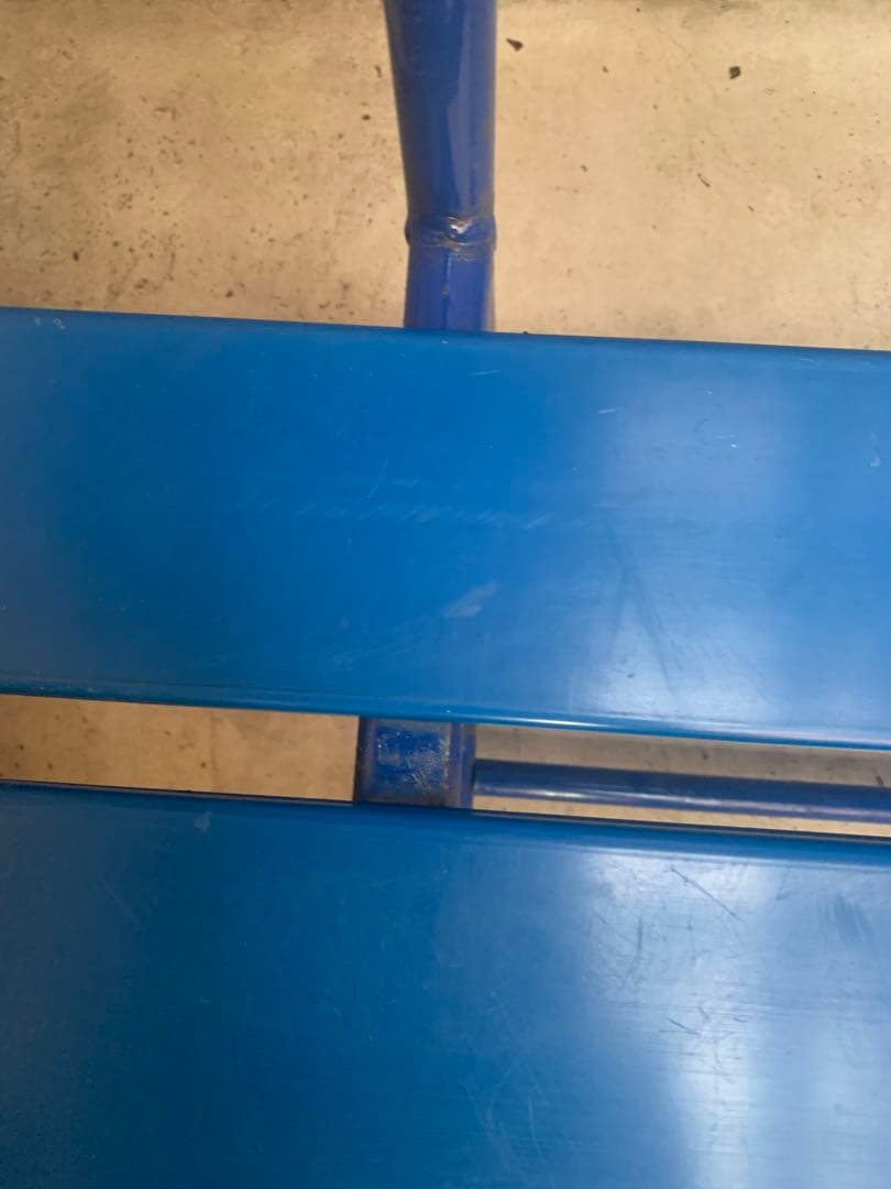 PEPSI ロゴ入り 金属製ベンチ 青