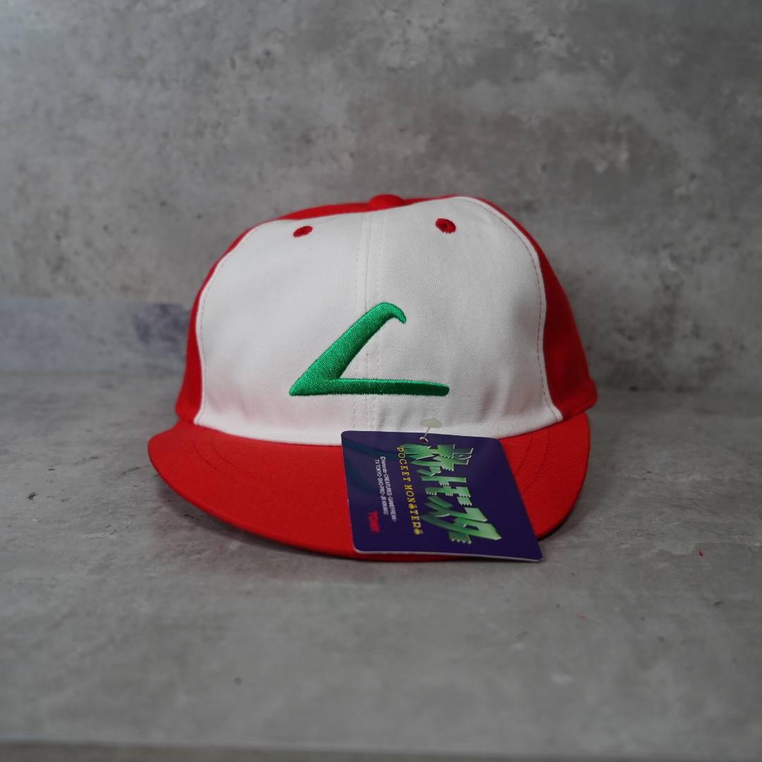 90's TOMY ポケモン　サトシ　キャップ 赤白　デッドストック