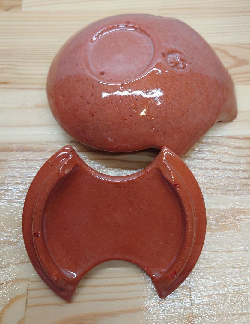 送料込【逢絢亭】茶道具 夜咄道具 するめ瓦 楽焼 赤楽 川嵜和楽 紙箱入り