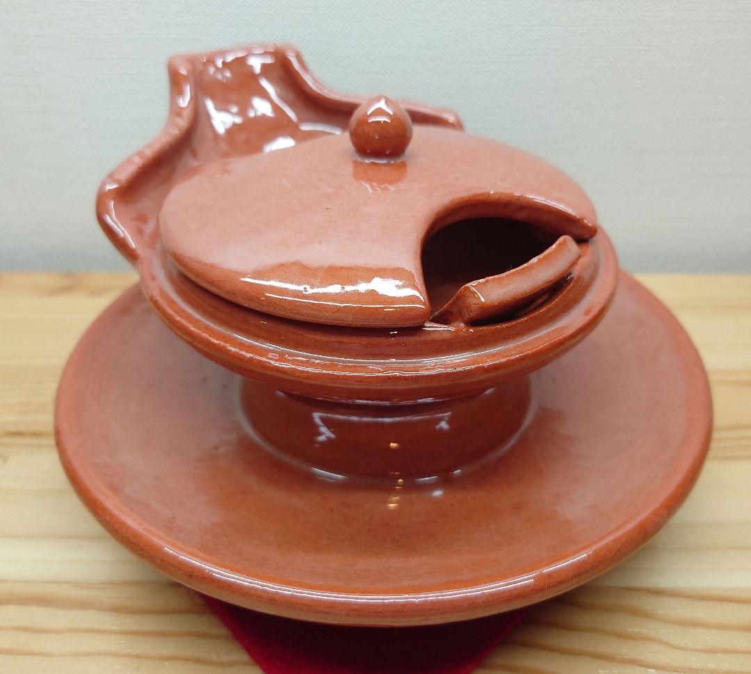 送料込【逢絢亭】茶道具 夜咄道具 するめ瓦 楽焼 赤楽 川嵜和楽 紙箱入り