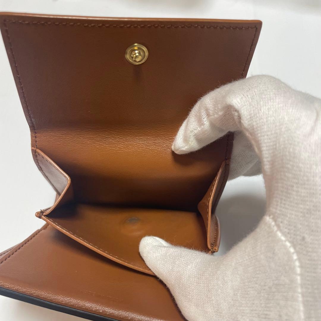 美品　セリーヌ　三つ折り財布　トリオンフ　キャンバスレザー　テキスタイル