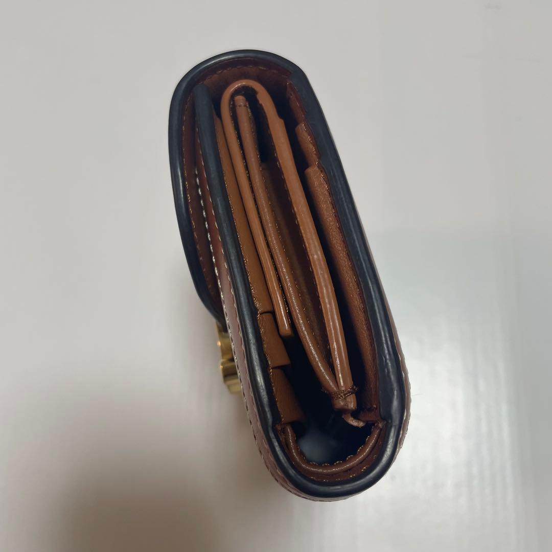 美品　セリーヌ　三つ折り財布　トリオンフ　キャンバスレザー　テキスタイル