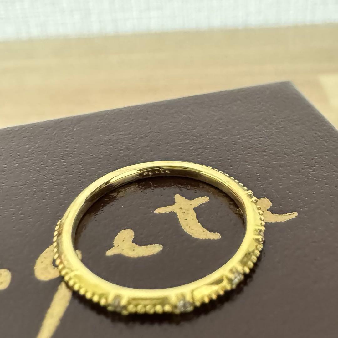 agete k18 ダイヤモンドピンキーリング