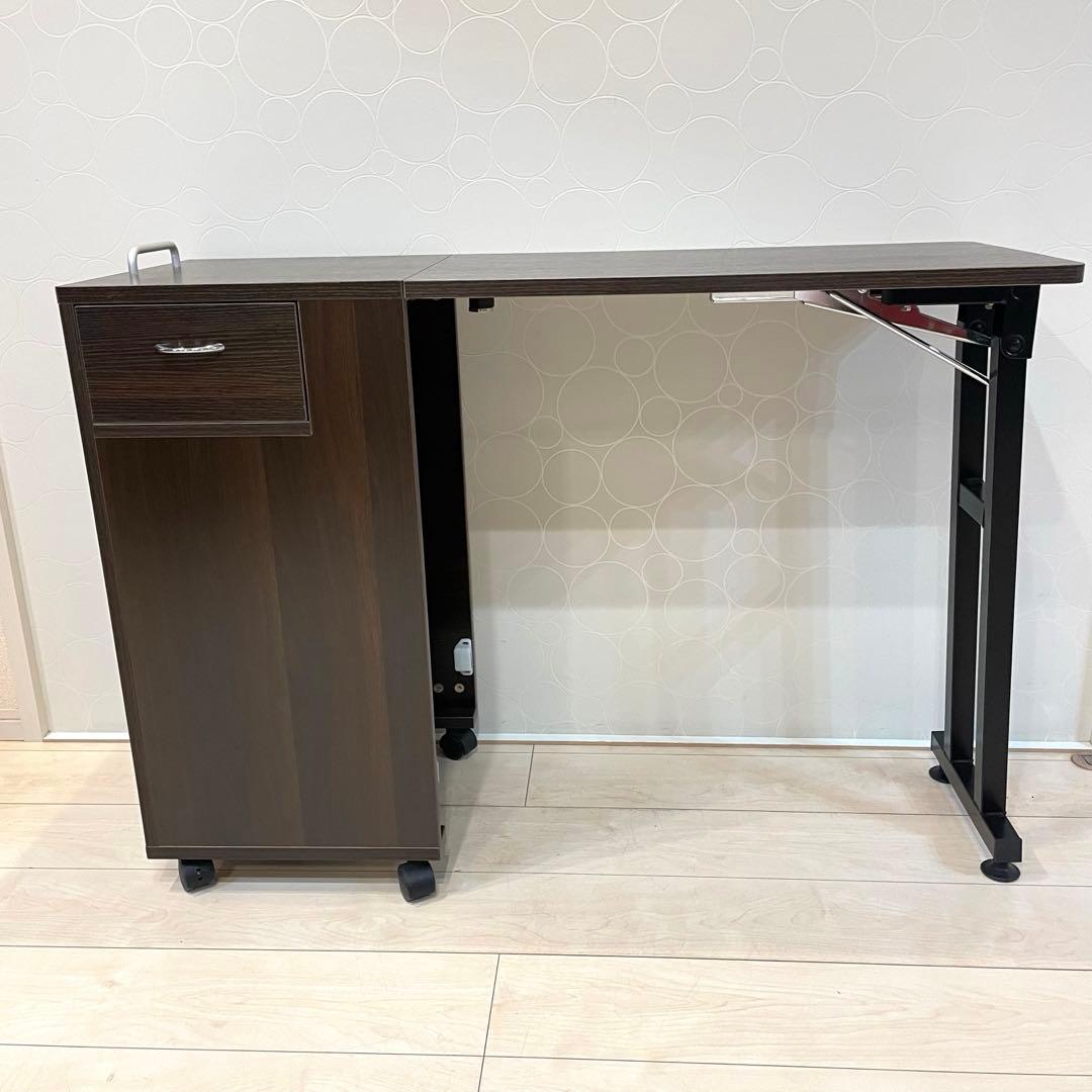 【美品】ETBELLA 折りたたみ ネイルテーブル キャスター付 ワゴンデスク