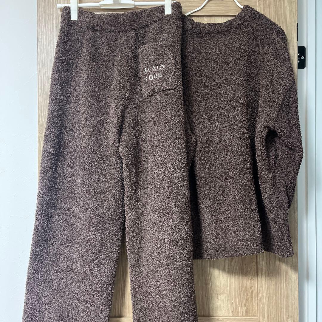 パウダーメランジベアジャガードプルオーバー&ロングパンツセット