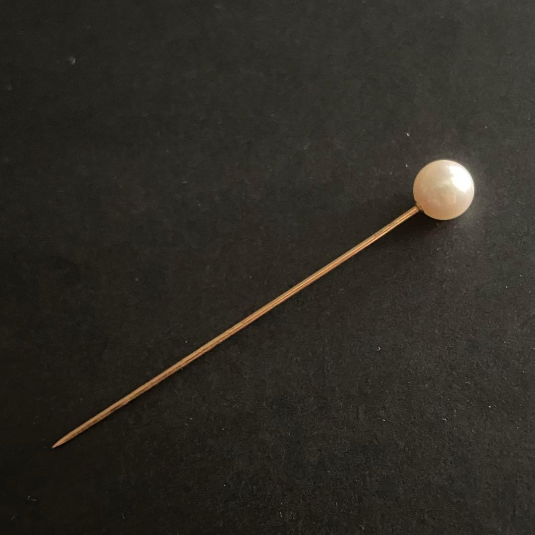 極美品 MIKIMOTO ミキモト パール 真珠 ブローチ ピン K14