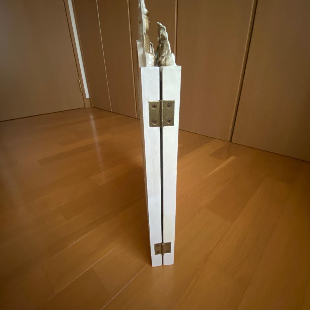 イタリア製 アンティーク風 卓上ミラー 壁掛け鏡 三面鏡