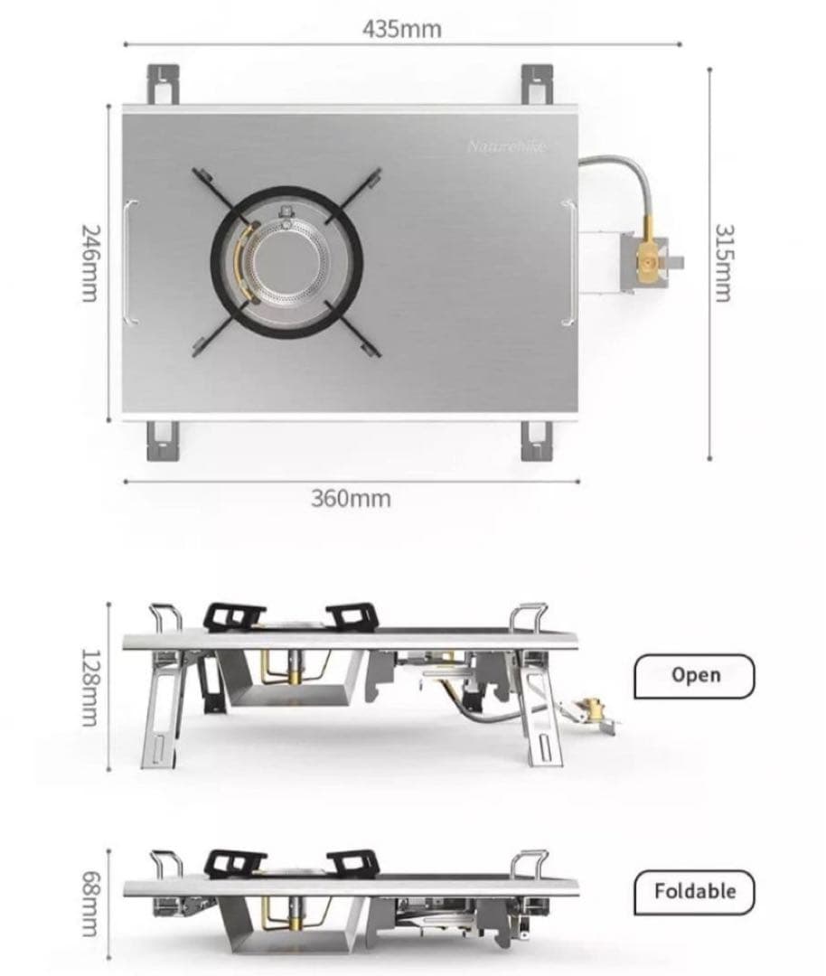 NatureHike ガスコンロ ギガプレートバーナー IGT規格、OD缶対応