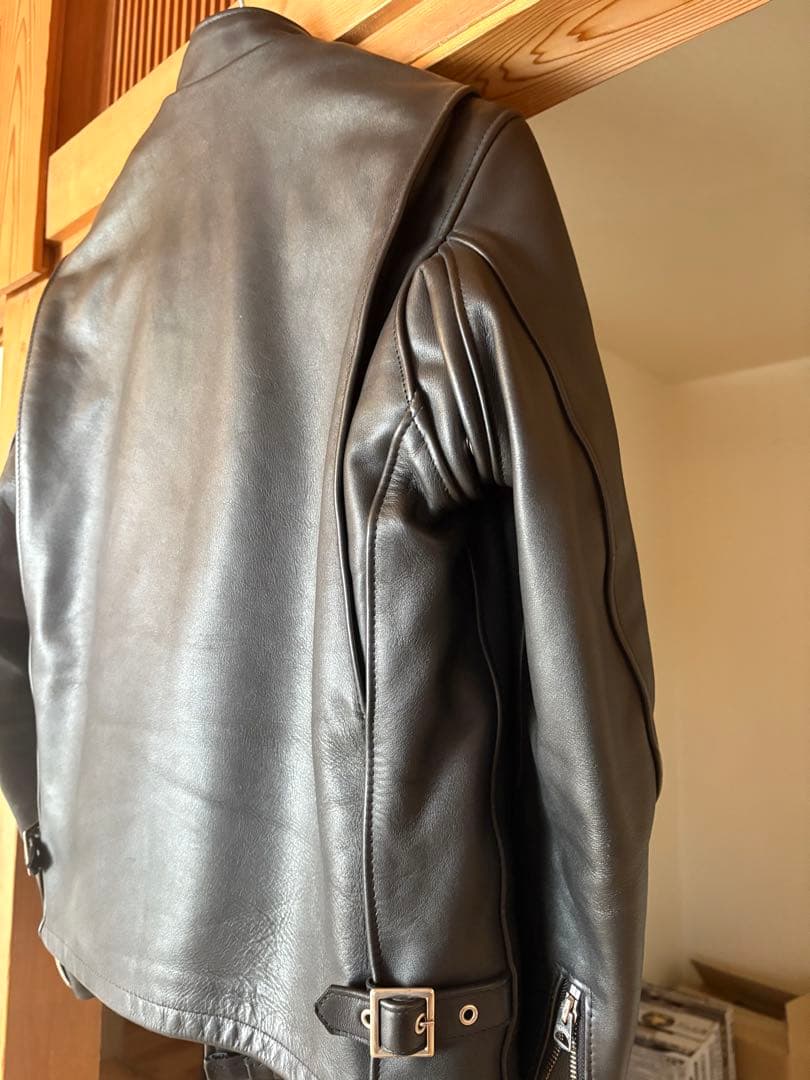 （美品）Schott ブラック シングルライダースジャケット641
