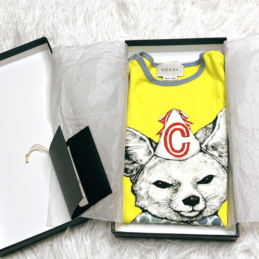 【箱付き】GUCCI×ヒグチユウココラボ Tシャツ95cm イエロー 犬 グッチ