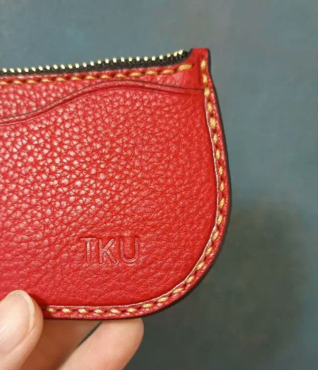 イタリアンレザー小銭入れケース 小物入れ ヌメ革本革 ハンドメイド手縫い