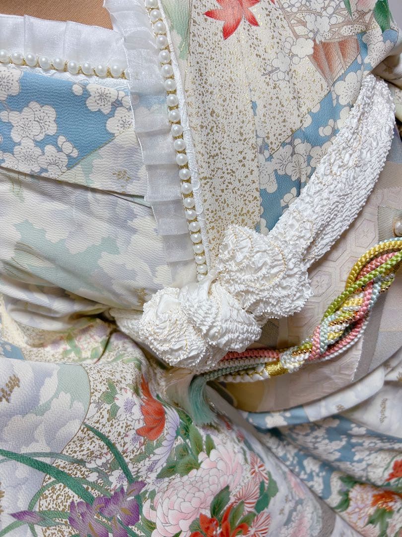 美品　振袖　フルセット　桜花柄振袖 豪華　金刺繍　着物