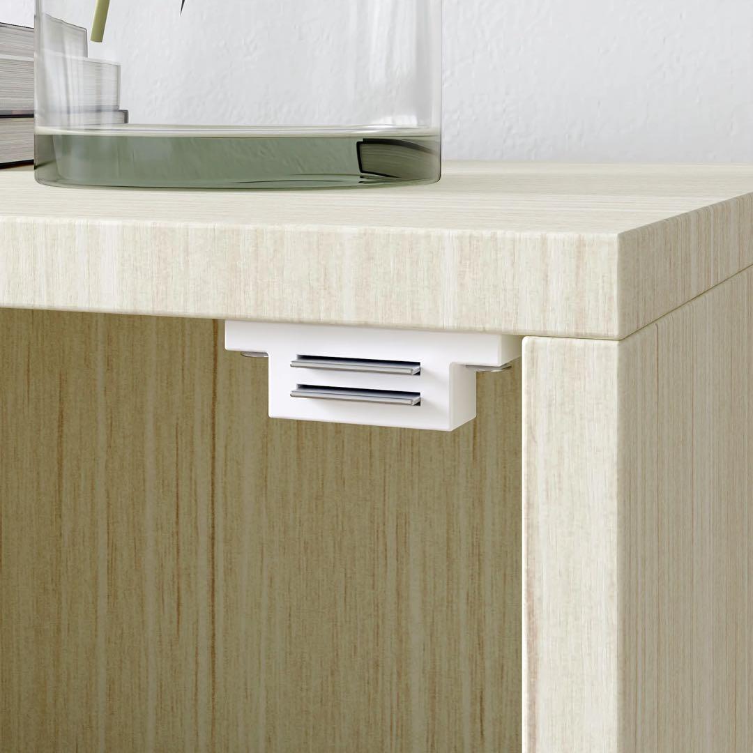 キューブボックス 4種セット 収納棚 扉付き 自由連結可能 幅40cm ホワイト