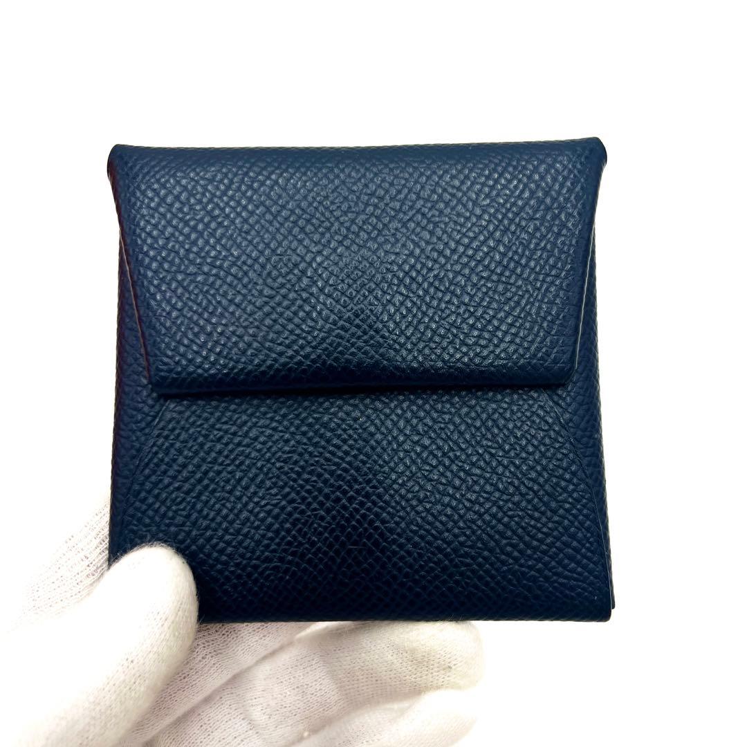 【極稀少】エルメス バスティア ヴェルソ ケース 財布 バイカラー 紺×灰