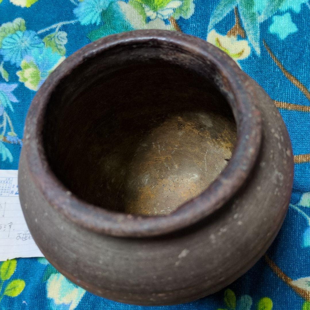 超珍品　古い物です。古唐津　お歯黒壺　 直径10cm 高16cm