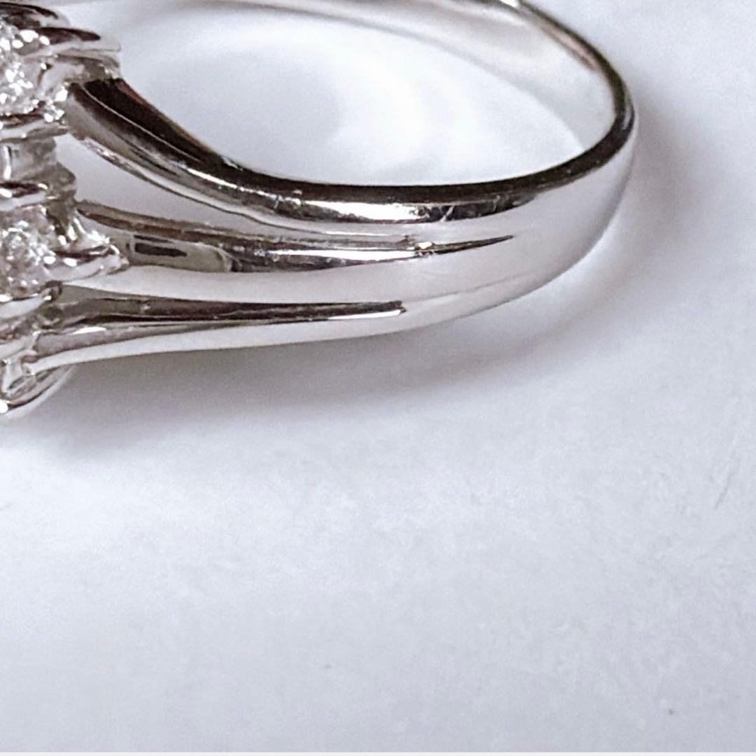 【5235】 天然ダイヤモンド 0.5ct プラチナ フラワー 9.5〜10号