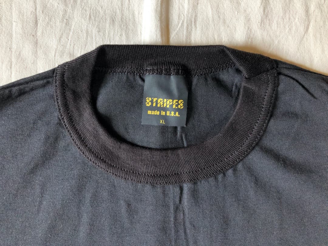 【3枚】未使用 デッド USA製 STRIPES ブラック Tシャツ XL