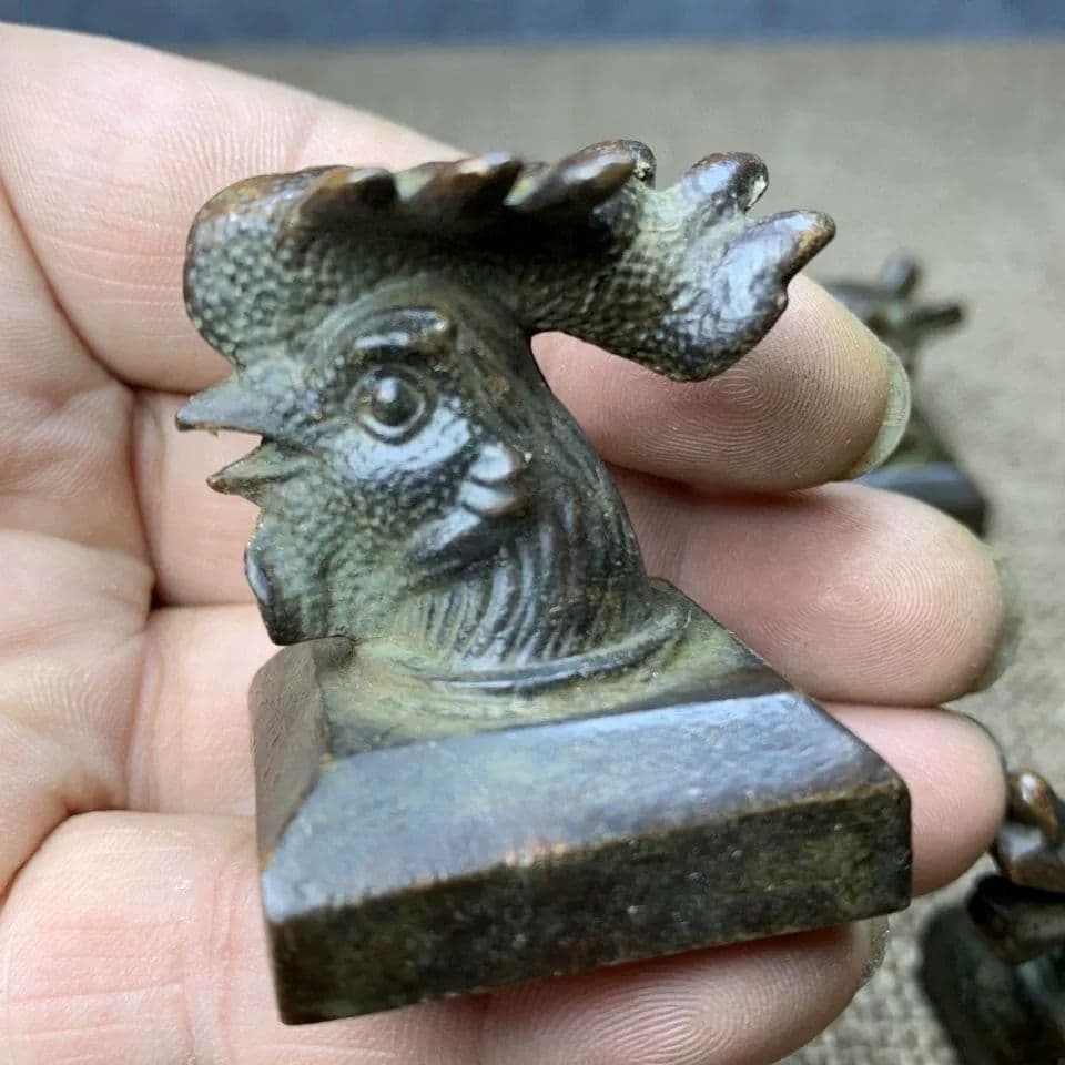 銅器 十二支方印 書道具 文房具 工芸品 美術品 置物