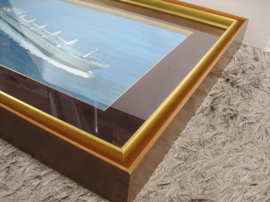 ▲油絵 作者不明 バラ積み船? 海洋画 海　大海原 M10サイズ?▲