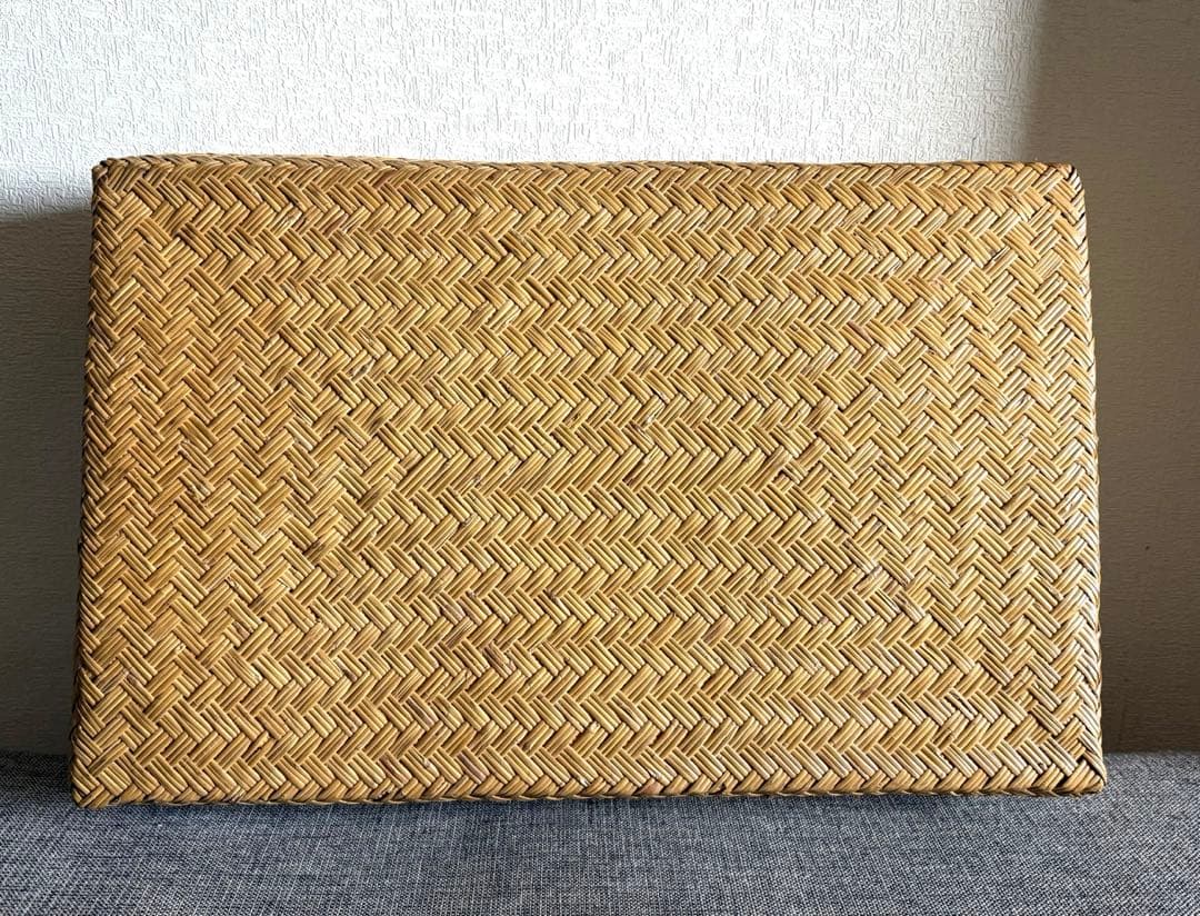 稀少 古道具 鳥越竹細工 竹籠 浅型 行李 鳥越 鈴竹 アンティーク