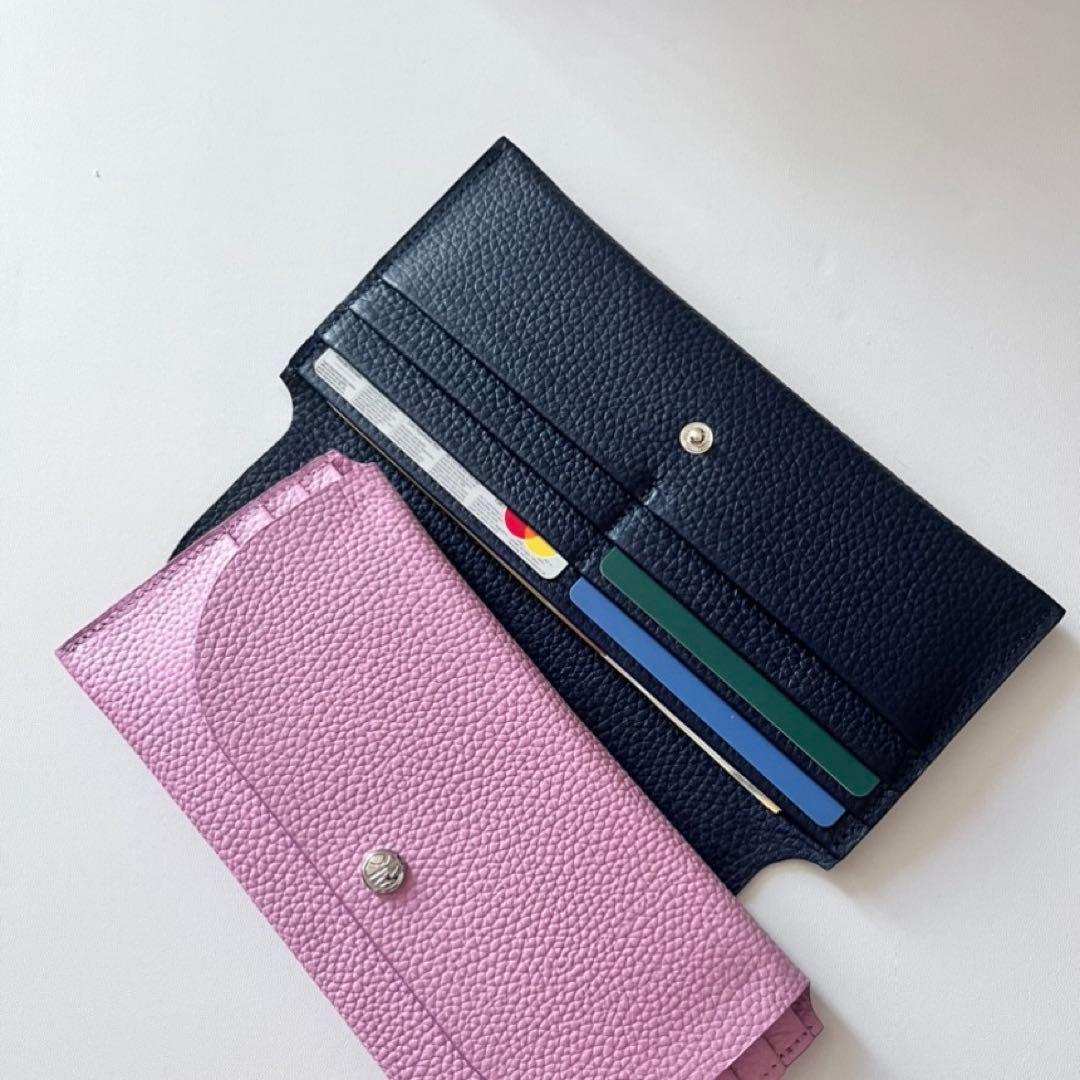 早い者勝ち　韓国　バインダー　貯金　長財布　薄い財布　ネイビー