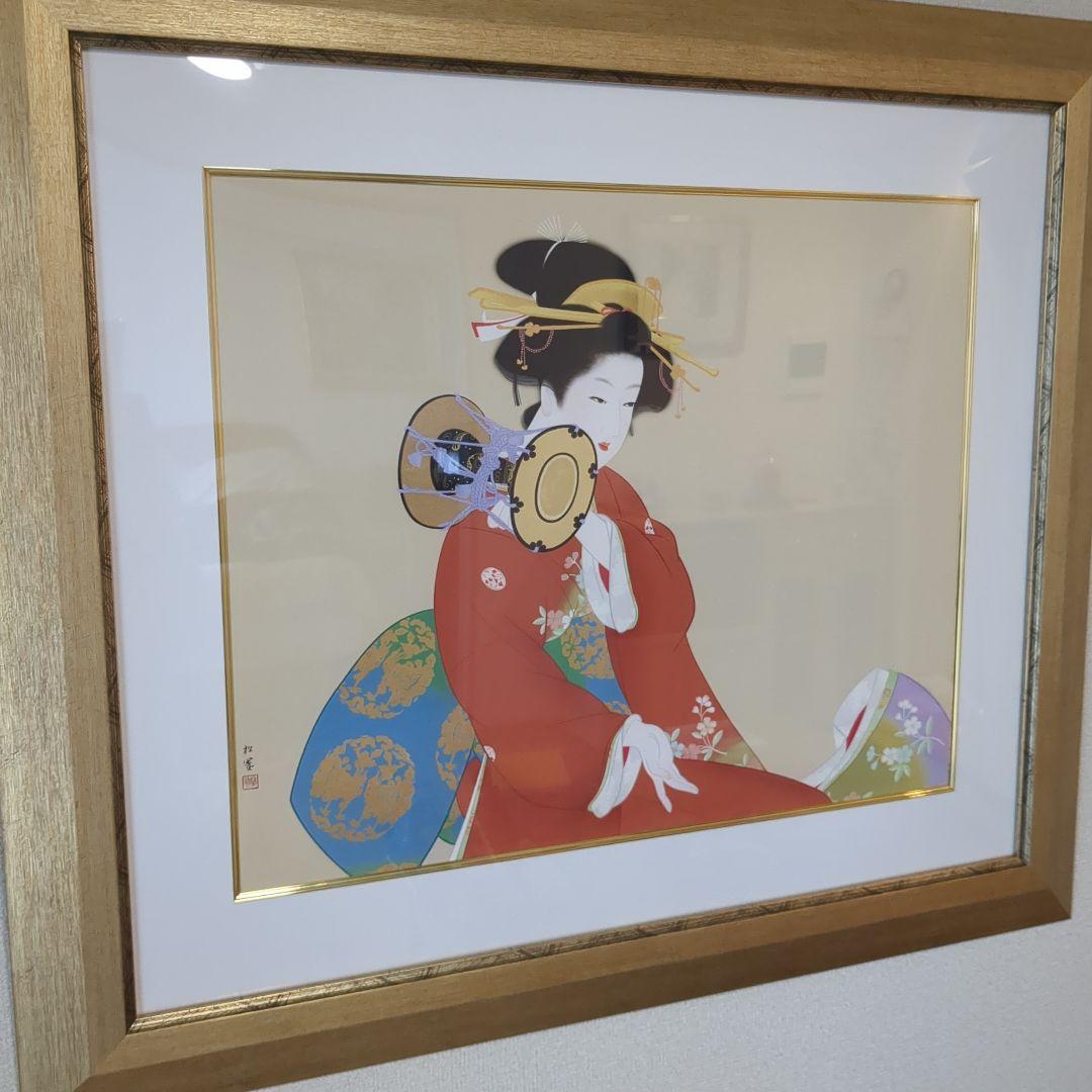 鼓の音　上村松園　最高品質シルクスクリーン