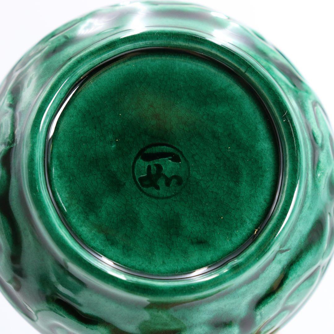 山本一如作 青交趾荒磯香合 茶道具 共箱共布　AT353　TC1