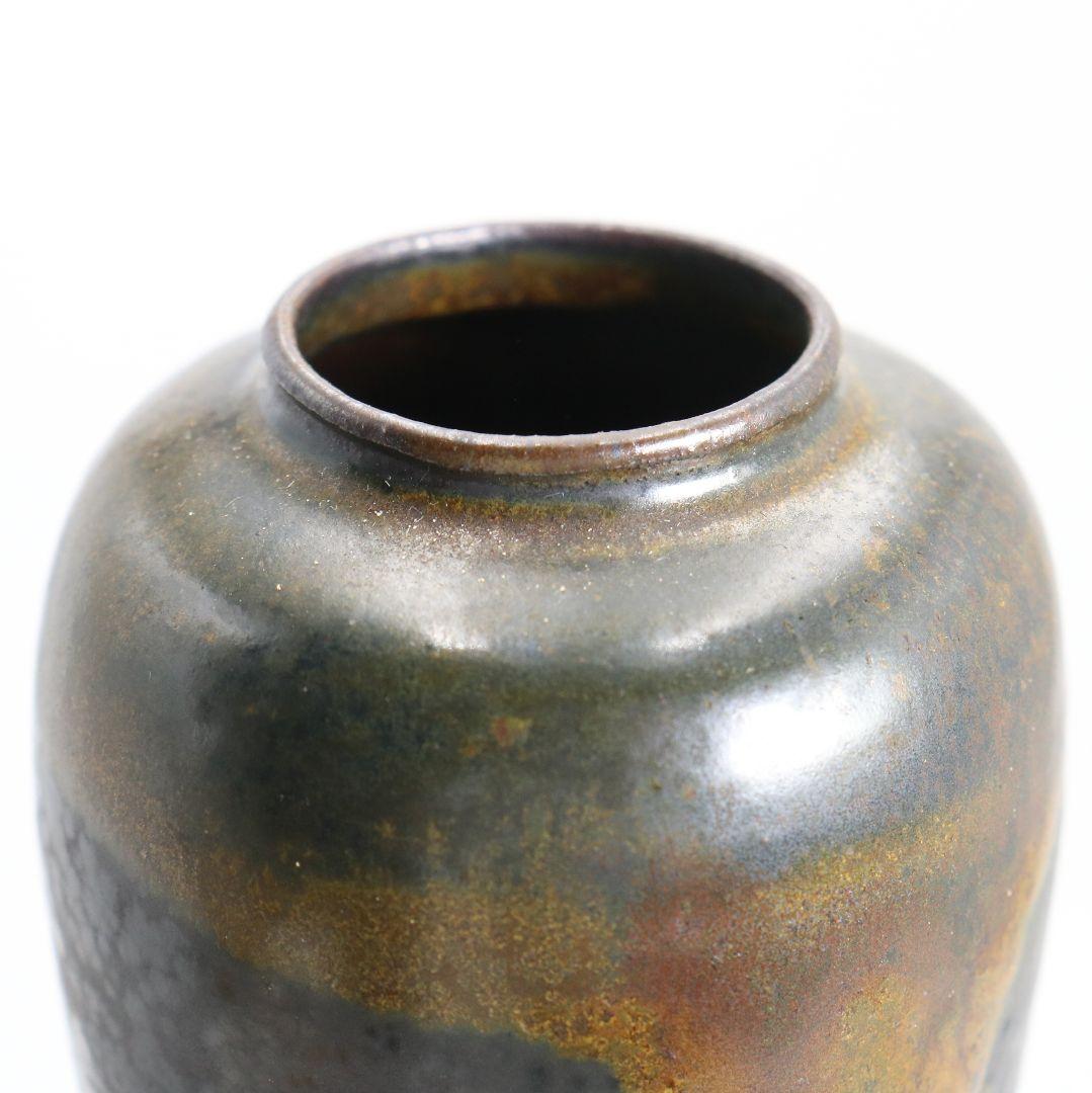 高取焼宗家 十一代 高取静山作 肩衝茶入 茶道具 共箱　V908