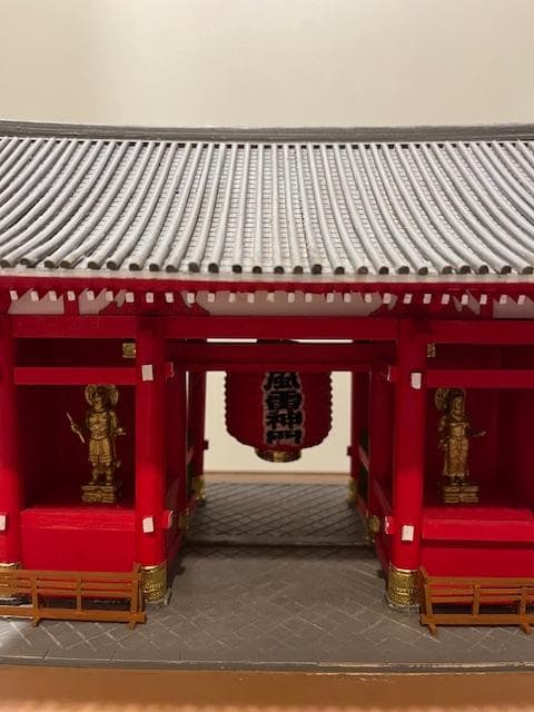 浅草寺 雷門 木製 建築模型 1/50 完成品