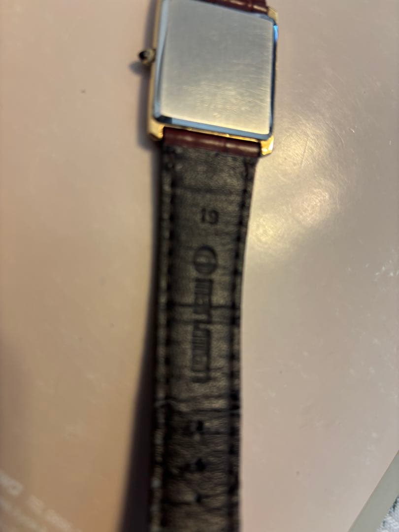 セイコー　ドルチェ　ブラウンレザー クォーツ腕時計 長方形