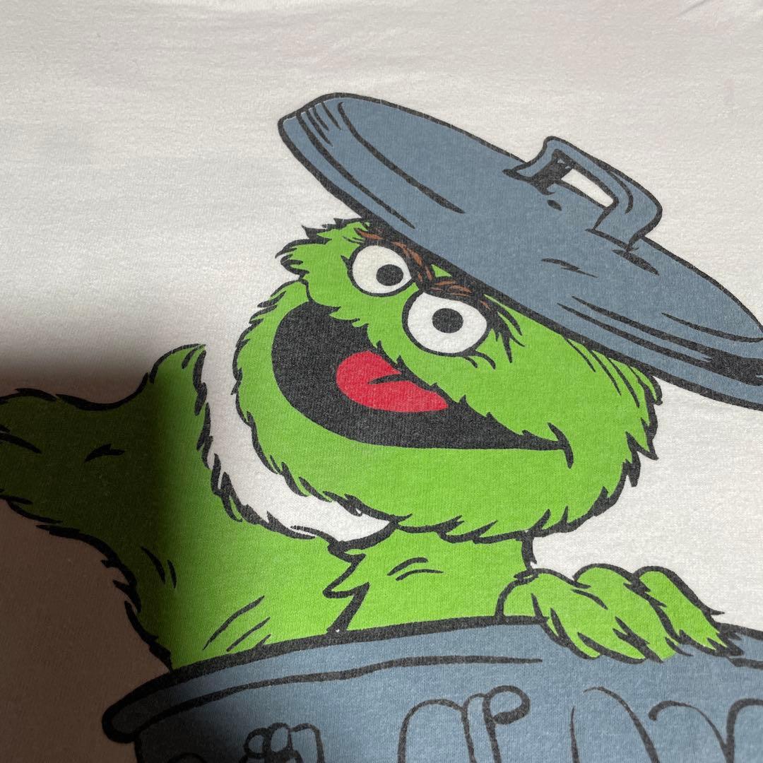 90sヴィンテージtシャツ セサミストリート オスカー 白 XL キャラクターT