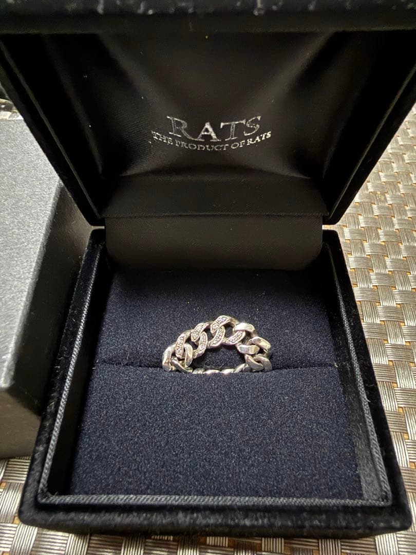 【 RATS 】CHAIN RING SILVER WITH DIAMOND