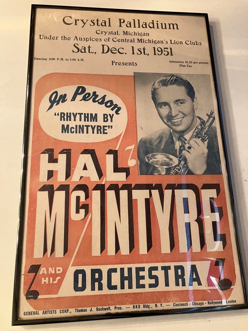 Hal McIntyre ビンテージ コンサートポスター