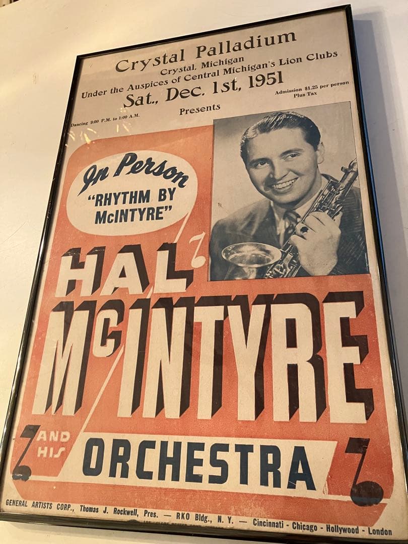 Hal McIntyre ビンテージ コンサートポスター