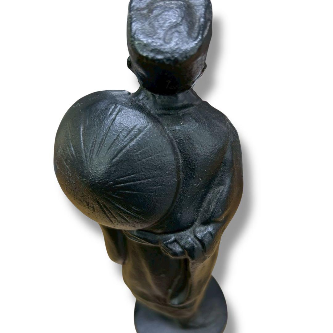 【未使用】盛岡 南部鉄器 松尾芭蕉 像 20㎝ 南部鉄器会館購入品