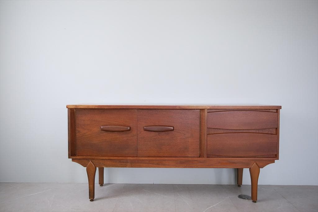 英国アンティークチーク古木サイドボード/木製キャビネット/チェスト(91-142