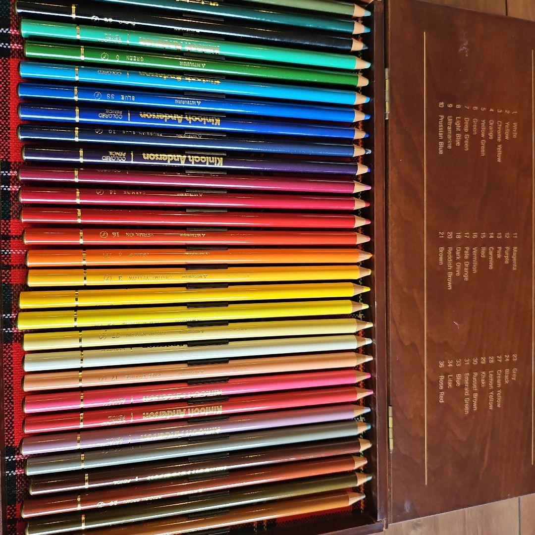 KINLOCH ANDERSON 水彩色鉛筆 36色 木製ケース
