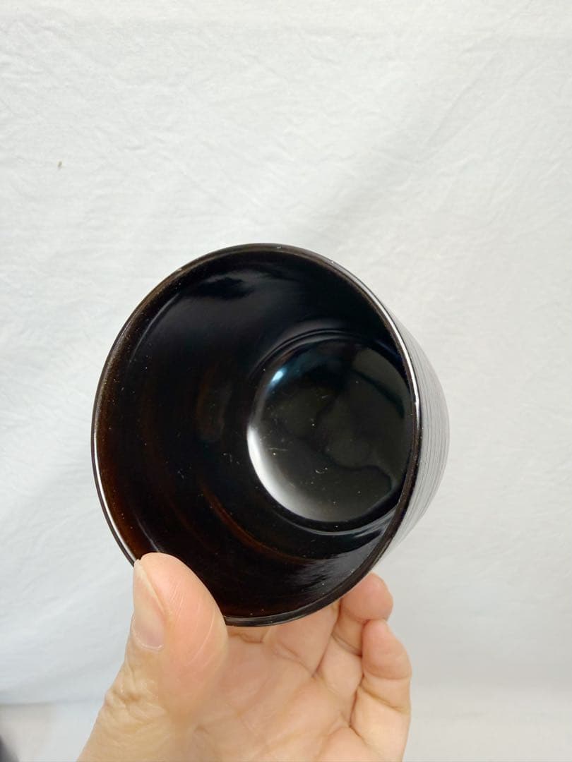 未使用 懐石道具 黒塗 松葉蒔絵 箸洗 六客揃 小吸物椀 和食器 汁椀 蓋付椀