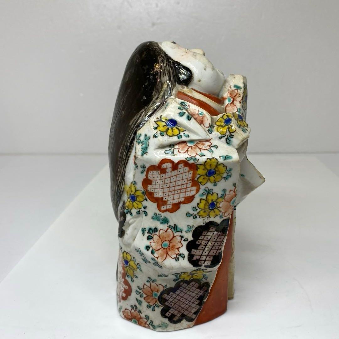 江戸時代　極彩色お多福　伏香炉　タニサ　東さ7-0130☆2F