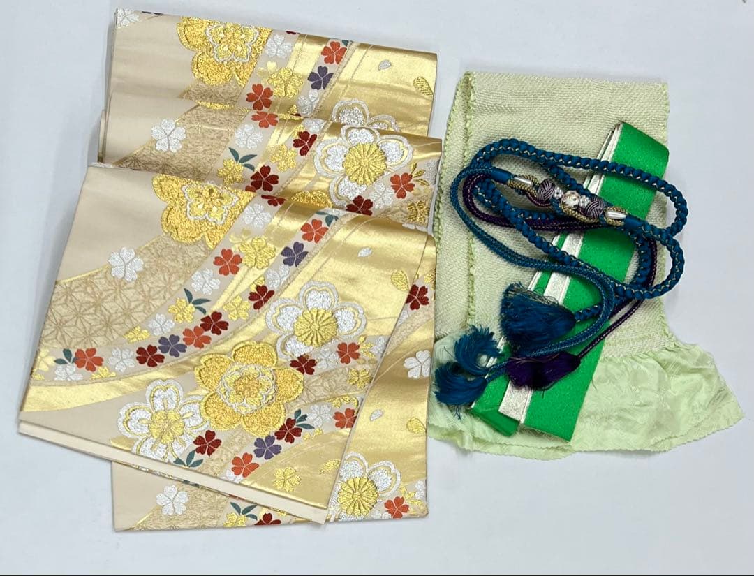 色無地　振り袖　フルセット　長襦袢　成人式　パーティー　袋帯　小物付　675