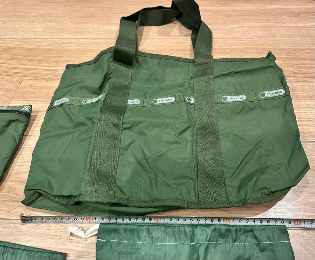 LeSportsac ビンテージ オリーブグリーン 折りたたみ　トラベルバッグ